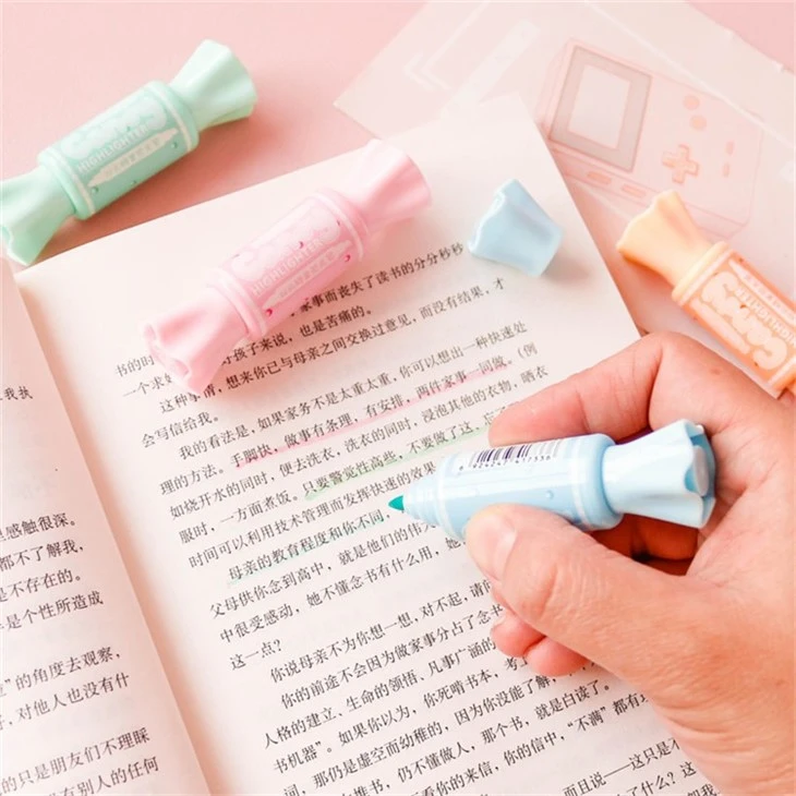 6pcs Mini Candy Shape Highlighter Marker Pen