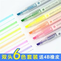 6pcs ডুয়াল-টিপ সুগন্ধি হাইলাইটার